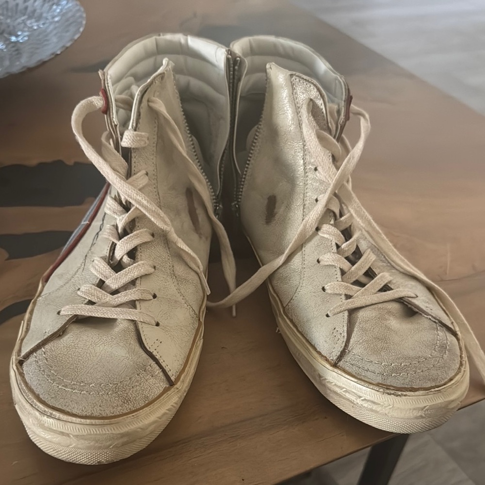 Golden Goose High-Top Sneakers with Blue Star - Picture 3 of 6